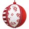 Red and White Fabric Christmas Tree Ornament, Holiday Bauble